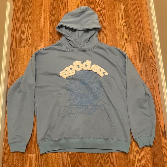 Sky blue sp5der hoodie new